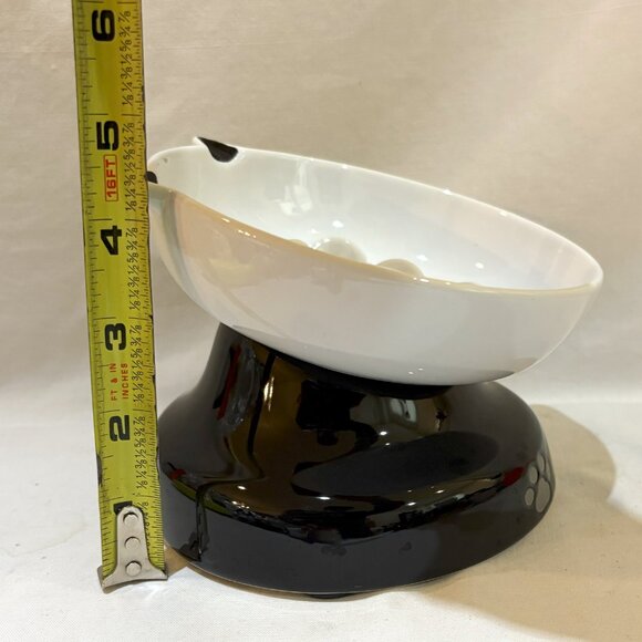 YHY Fine Porcelain Slow Feeder Elevated Tilting Cat Bowl Non-Slip Base - Picture 4 of 9